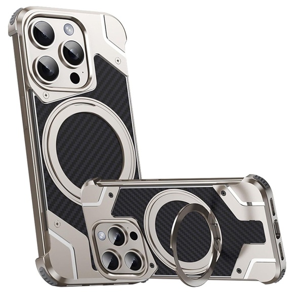 iPhone 16 Pro Max Metal Carbon Fiber Case - Picture 1 of 5